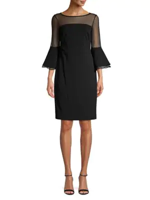 calvin klein illusion bell sleeve dress