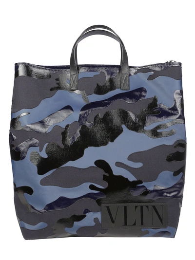 Shop Valentino Garavani Vltn Camouflage Tote Bag In Multi