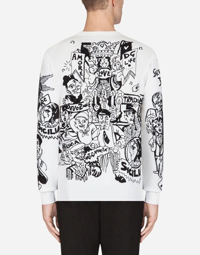 Shop Dolce & Gabbana Wool Sweater With Madonna Embroidery In Multi-colored