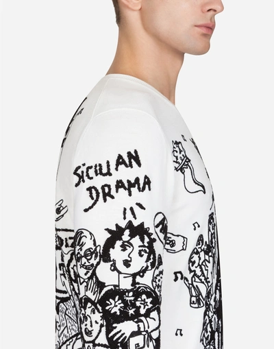 Shop Dolce & Gabbana Wool Sweater With Madonna Embroidery In Multi-colored
