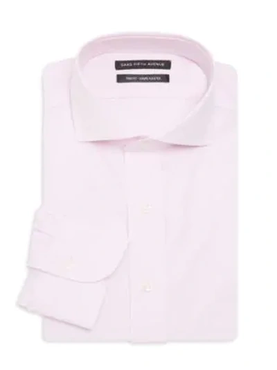 Shop Saks Fifth Avenue Trim Fit Poplin Dress Shirt In Pink