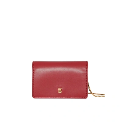 Shop Burberry Leather Card Case With Detachable Strap