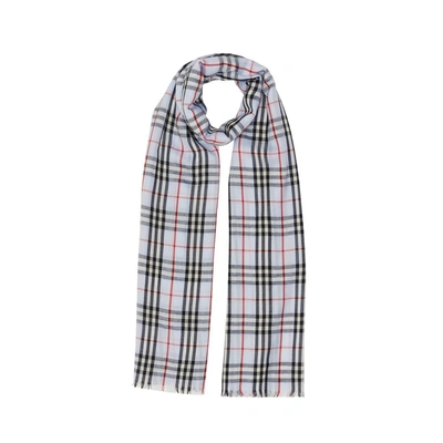 Shop Burberry Embroidered Vintage Check Lightweight Cashmere Scarf