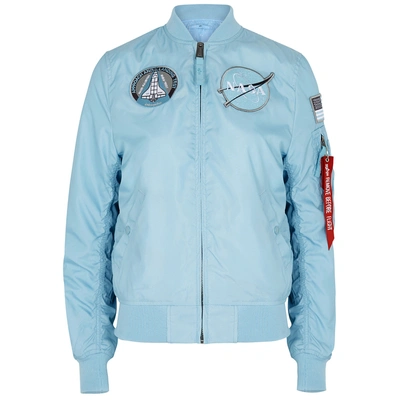 Shop Alpha Industries Nasa Ma-1 Tt Reversible Bomber Jacket In Light Blue