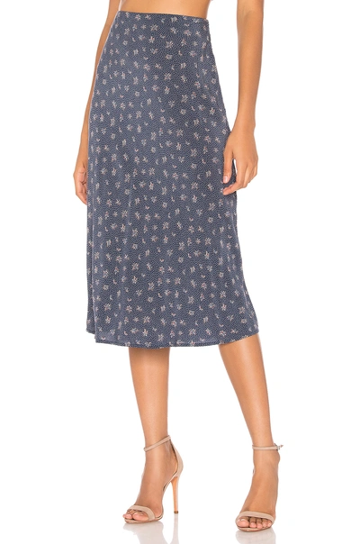 Shop Auguste Jasmine Bias Slip Midi Skirt In Blue