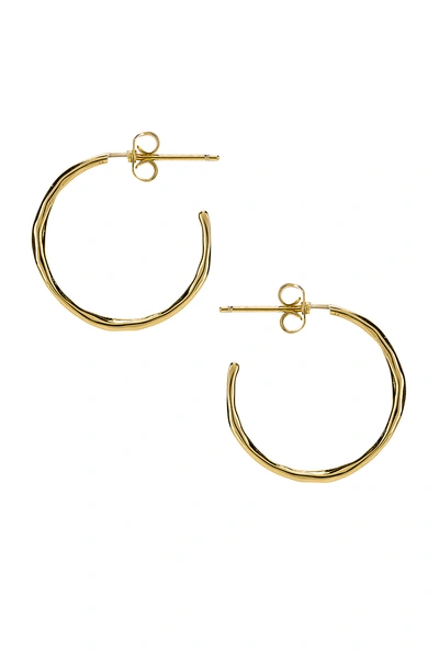 Shop Gorjana Taner Small Hoop Earrings In Metallic Gold.