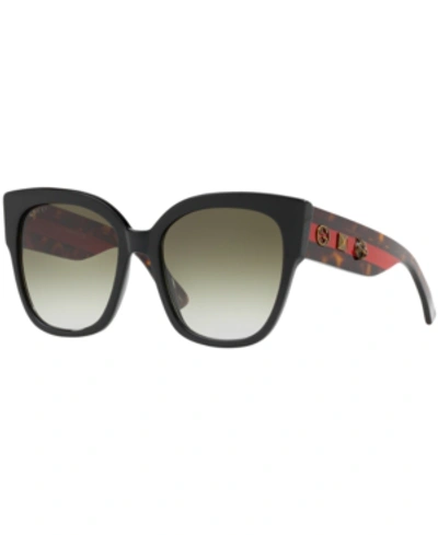 Shop Gucci Sunglasses, Gg0059s In Black/green Gradient