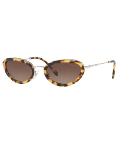 Shop Miu Miu Sunglasses, Mu 58us 54 In Light Havana/brown Gradient