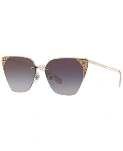 Shop Bvlgari Sunglasses, Bv6116 63 In Pale Gold/grey Gradient
