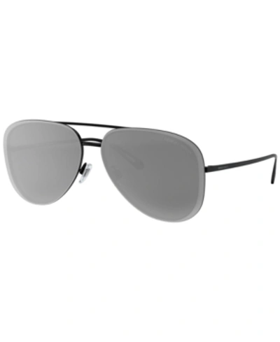 Shop Giorgio Armani Sunglasses, Ar6084 60 In Black/grey Mirror Black