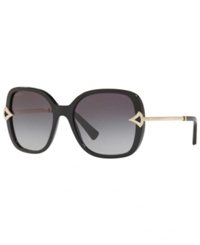 Shop Bvlgari Sunglasses, Bv8217b 55 In Black/grey Gradient