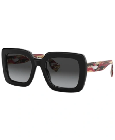 Shop Burberry Polarized Sunglasses, Be4284 52 In Black/polar Grey Gradient