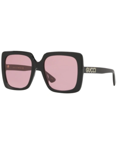 Shop Gucci Sunglasses, Gg0418s 54 In Black / Pink