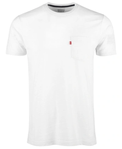 Shop Levi's Men's Heathered Pocket T-shirt In White