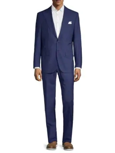 Shop Kiton Classic Wool Suit In Blue