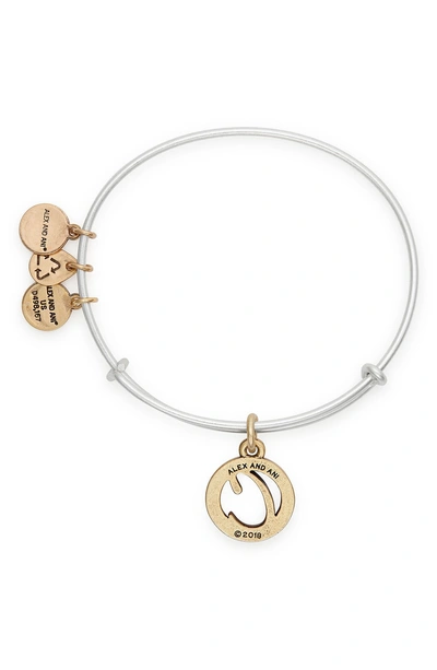 Shop Alex And Ani Two-tone Initial Charm Expandable Bracelet In Two-tone-c