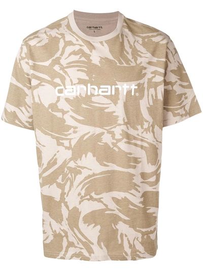 Shop Carhartt Logo Print T In Neutrals