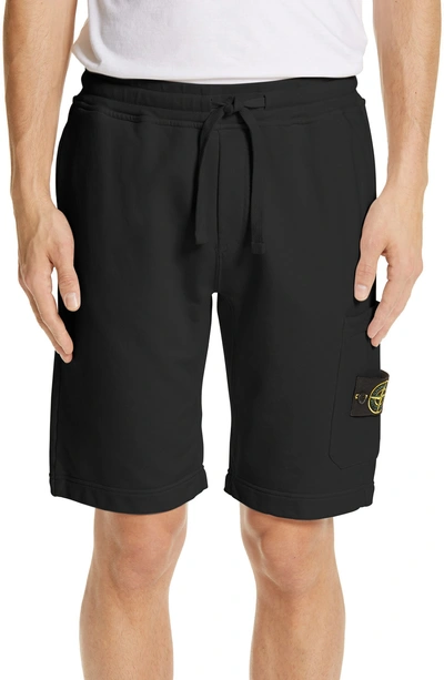 Shop Stone Island Sweat Shorts In Black