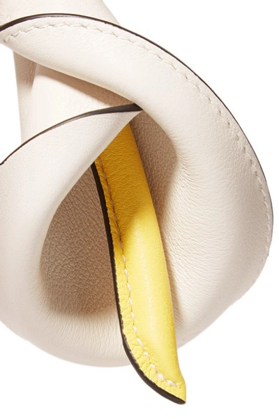 Shop Loewe Calla Textured-leather Bag Charm In White
