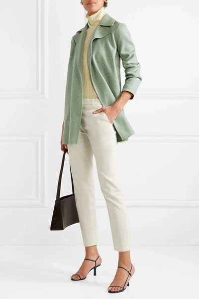 Shop Theory Wool And Cashmere-blend Coat In Light Green
