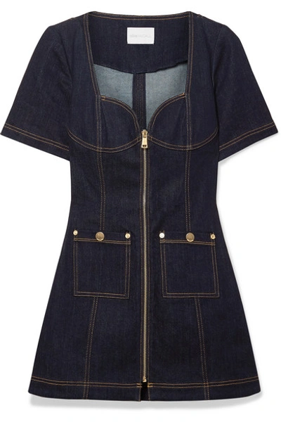 Shop Alice Mccall Bloomsbury Denim Mini Dress In Dark Denim