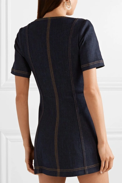 Shop Alice Mccall Bloomsbury Denim Mini Dress In Dark Denim