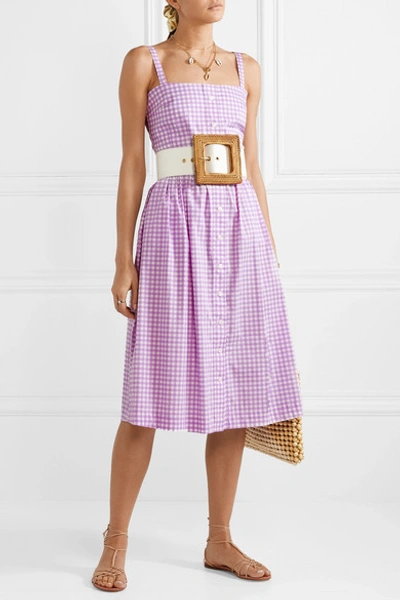 Hvn Laura Gingham Cotton Dress In Lavender ModeSens