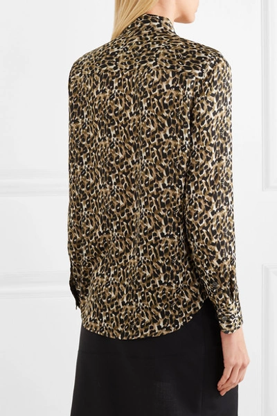 Shop Equipment Brett Leopard-print Satin Shirt In Leopard Print