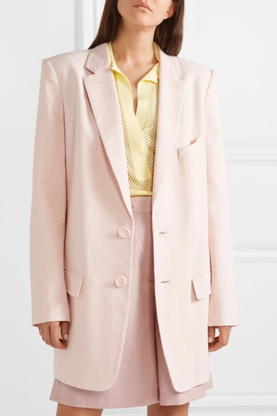 Shop Tibi Oversized Twill Blazer In Baby Pink