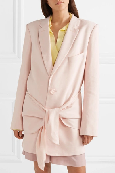 Shop Tibi Oversized Twill Blazer In Baby Pink