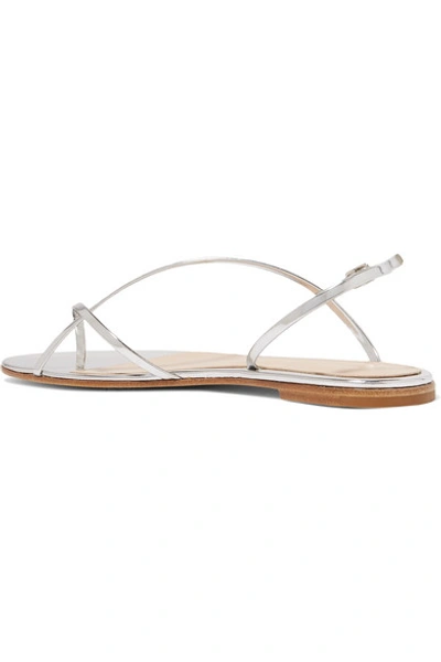 Shop Gianvito Rossi Mirrored-leather Sandals In Silver