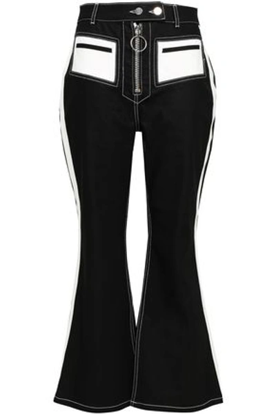 Shop Ellery Woman Cropped High-rise Flared Jeans Black