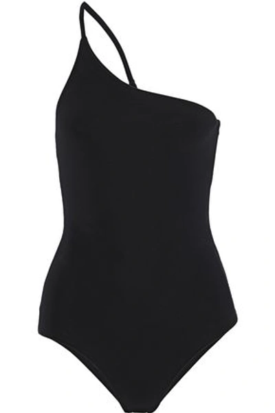 Shop Alix Woman Seville One-shoulder Open-back Swimsuit Black