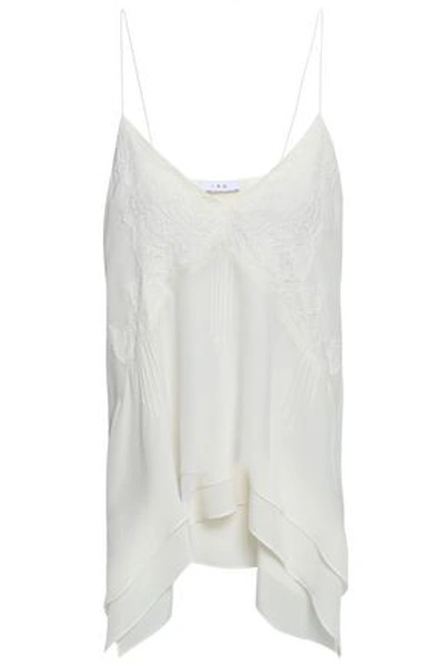 Shop Iro Woman Lace-trimmed Silk Crepe De Chine Camisole White