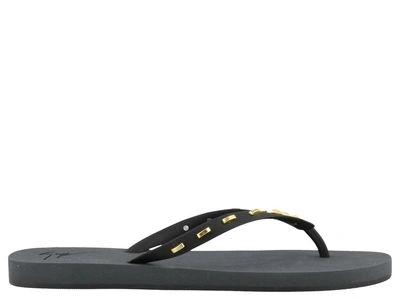 Shop Giuseppe Zanotti Design Sunset Slippers In Black