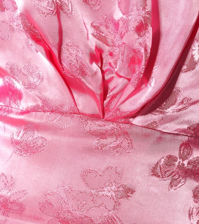 Shop Attico Floral Jacquard Minidress In Pink