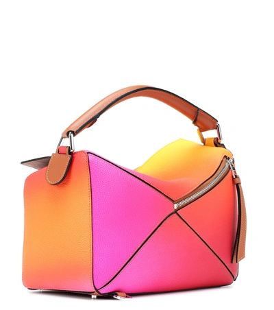 Shop Loewe Puzzle Medium Leather Shoulder Bag In Orange