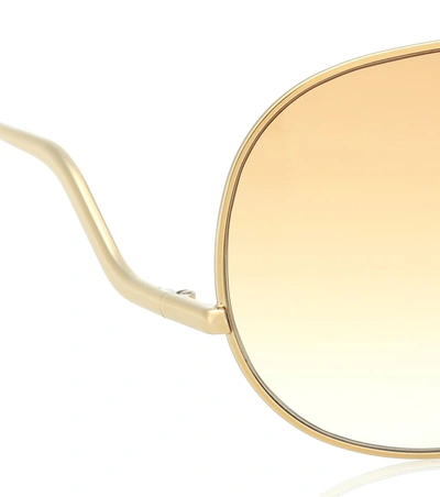 Shop Chloé Willis Aviator Sunglasses In Gold