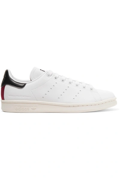 Shop Stella Mccartney + Adidas Originals Stan Smith Grosgrain-trimmed Faux Leather Sneakers