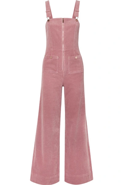 Shop Alice Mccall Quincy Stretch-cotton Corduroy Overalls In Baby Pink