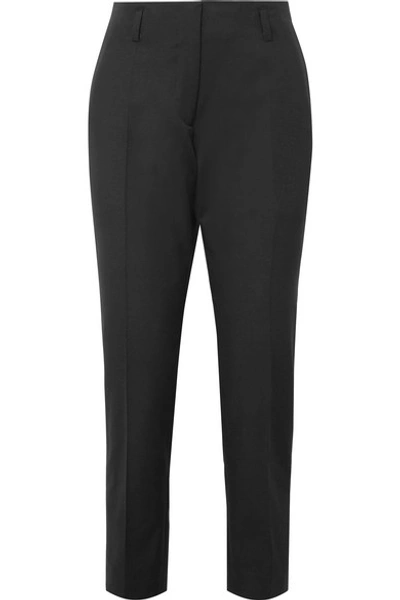 Shop Dries Van Noten Cotton And Wool-blend Twill Slim-leg Pants In Black