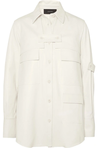 Shop Joseph Wesley Layered Leather Shirt In White