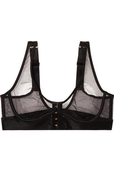 Agent Provocateur Dora Satin-trimmed Stretch-mesh Underwired Bra In Black |  ModeSens