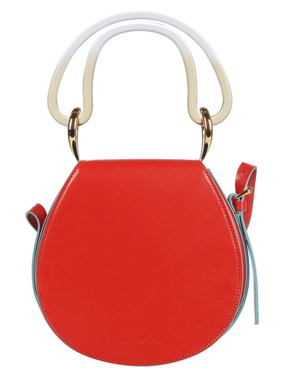 Shop Marni Melville Top Handle Bag In Red