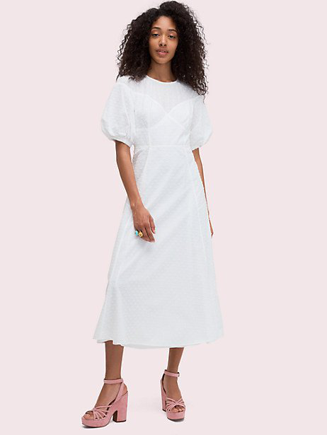 puff sleeve midi dress