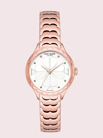 Shop Kate Spade Rosebank Rose Gold-tone Stainless Steel Bracelet Watch In Natural Gold