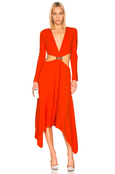 Shop Dion Lee Modular Dress In Vermillion