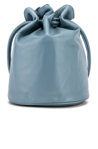 Shop Mansur Gavriel Drawstring Pouch In Grey Blue