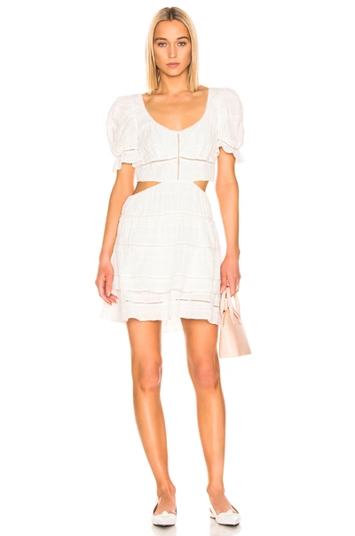 Shop Jonathan Simkhai Lace Cut Out Mini Dress In White