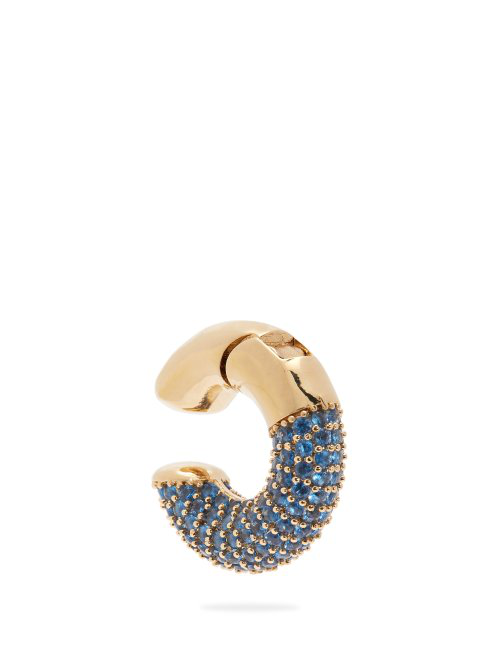 Fendi - Crystal Embellished Single Cuff Earring - Womens - Blue | ModeSens